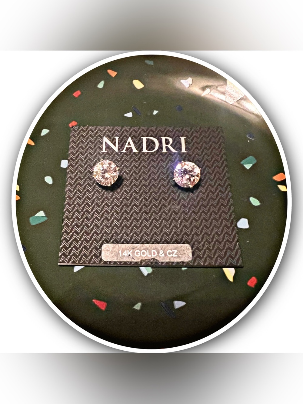 Nadri SOLID 14K Gold Stud Earrings